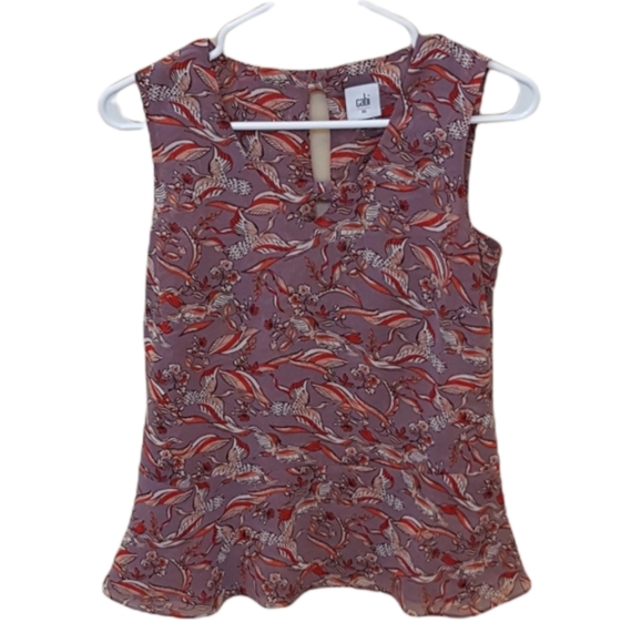 CAbi Tops - CAbi Light Purple and Red floral Tunic/Blouse